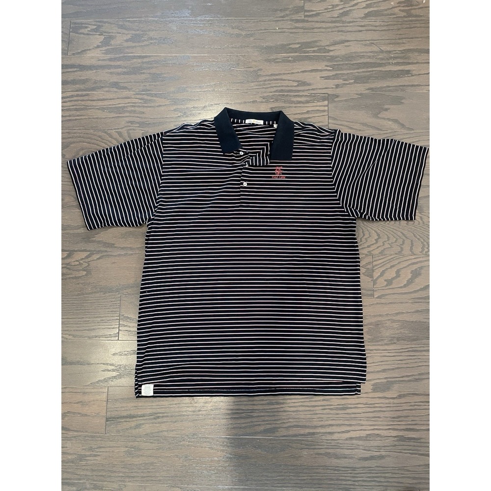 Peter Millar Men's Black Striped Polo Shirt‎ XXL East Lake Golf Club